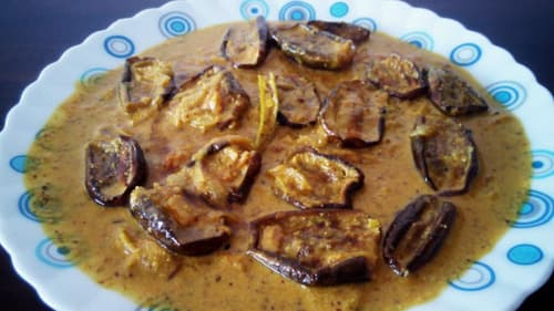 Doi Shorshe Begun (Eggplant in Creamy Mustard ~Yogurt gravy)