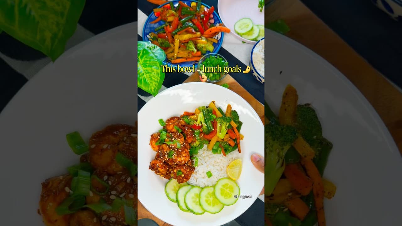 High-Protein Honey Garlic Prawns Bowl π€β¨ | Healthy Lunch Idea | Bong Rasoi #shorts #easymeals