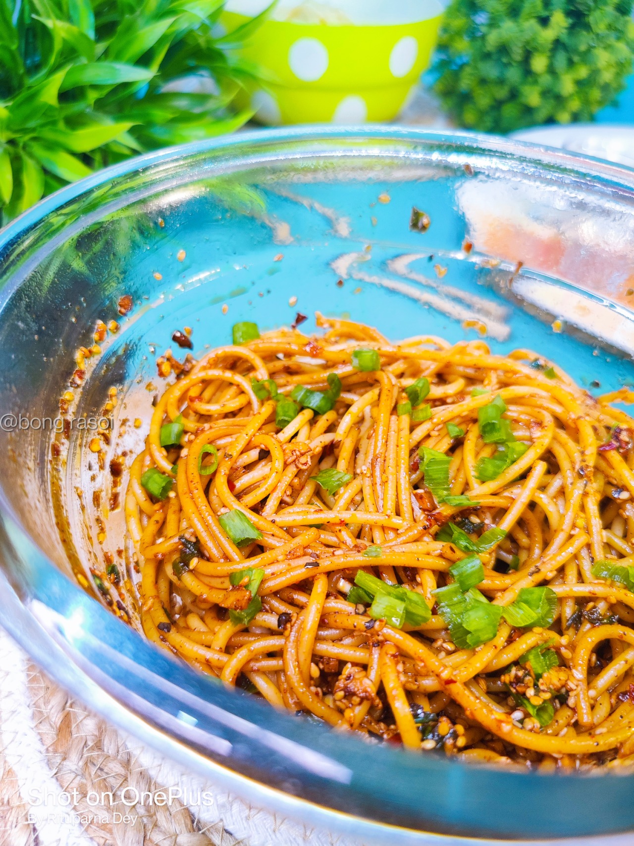Sizzling Chilli Garlic Spaghetti Restaurant Style